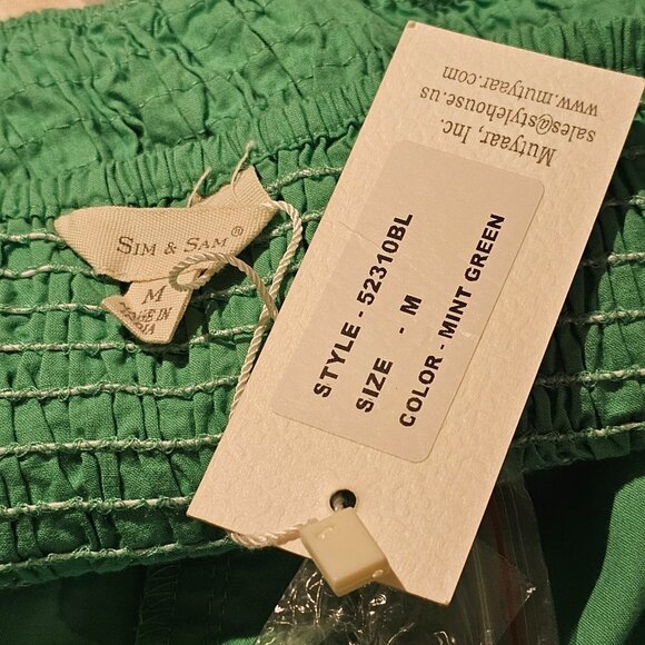 Sim & Sam Mint Green Button Front Crop Top Women's Size M - Picture 9 of 14